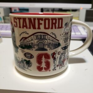 Starbucks Red and White Stanford  Campus Mug Been There Series Campus Collection